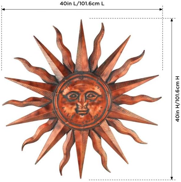 Copper Sunburst Metal Wall Decor