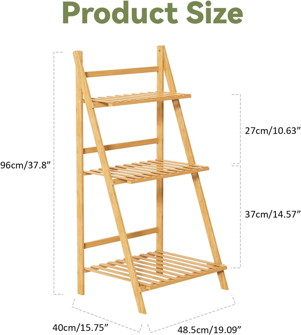 Foldable 2-Tier Wooden Plant Stand