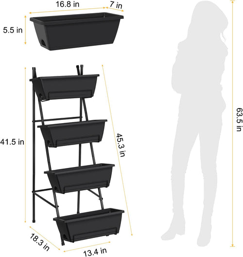 Black 4-Tier Vertical Planter