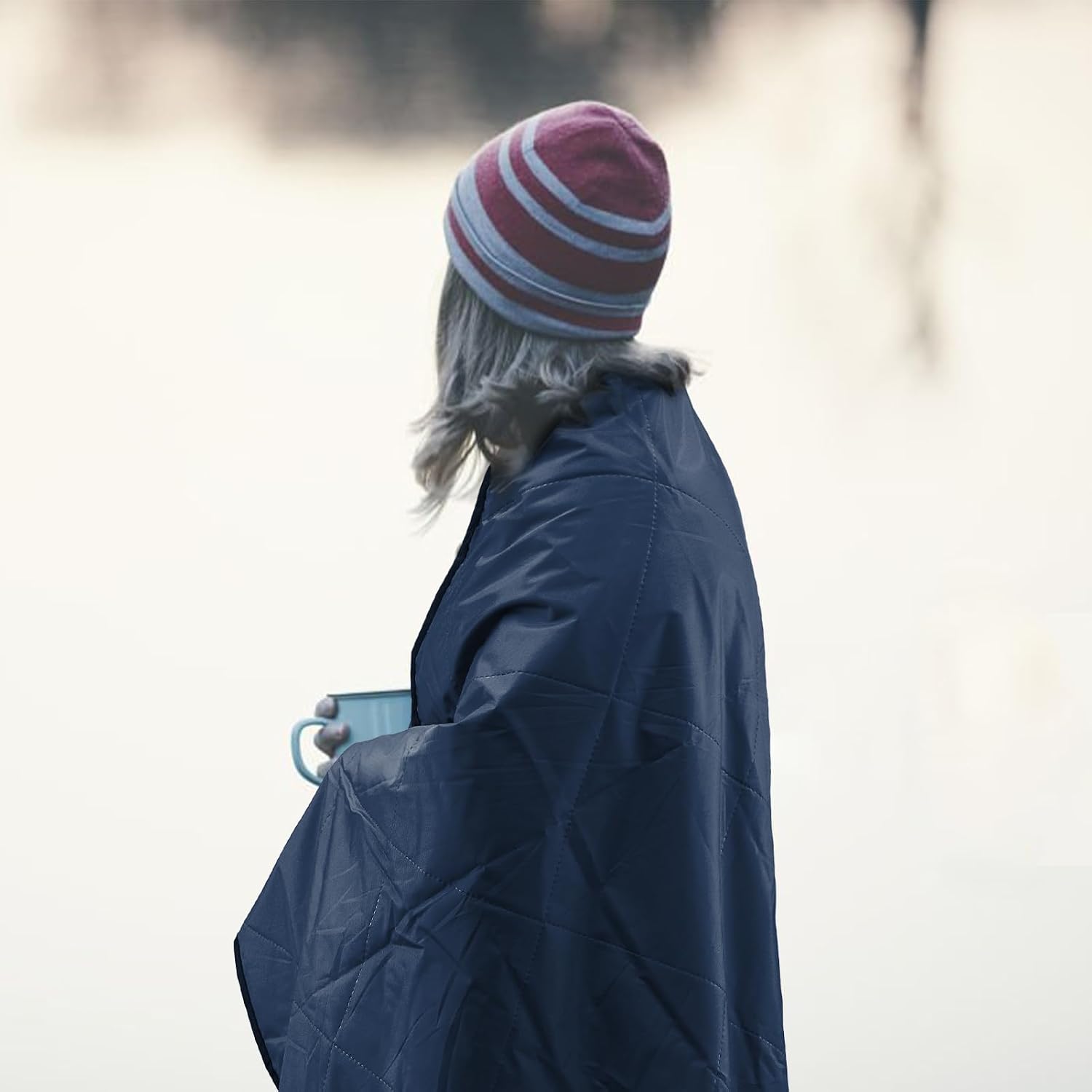 Blue Sherpa Warm Outdoor Blanket