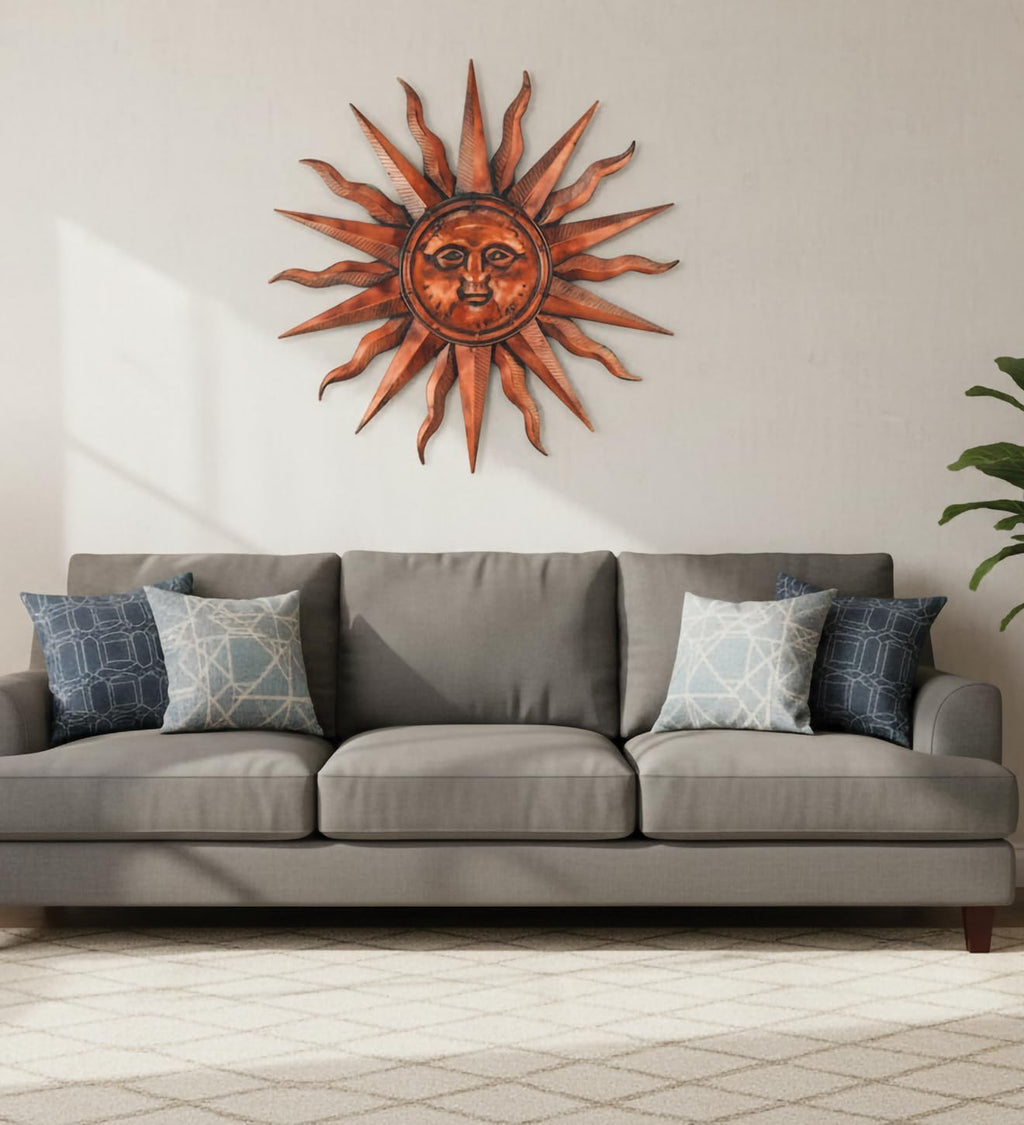 Copper Sunburst Metal Wall Decor