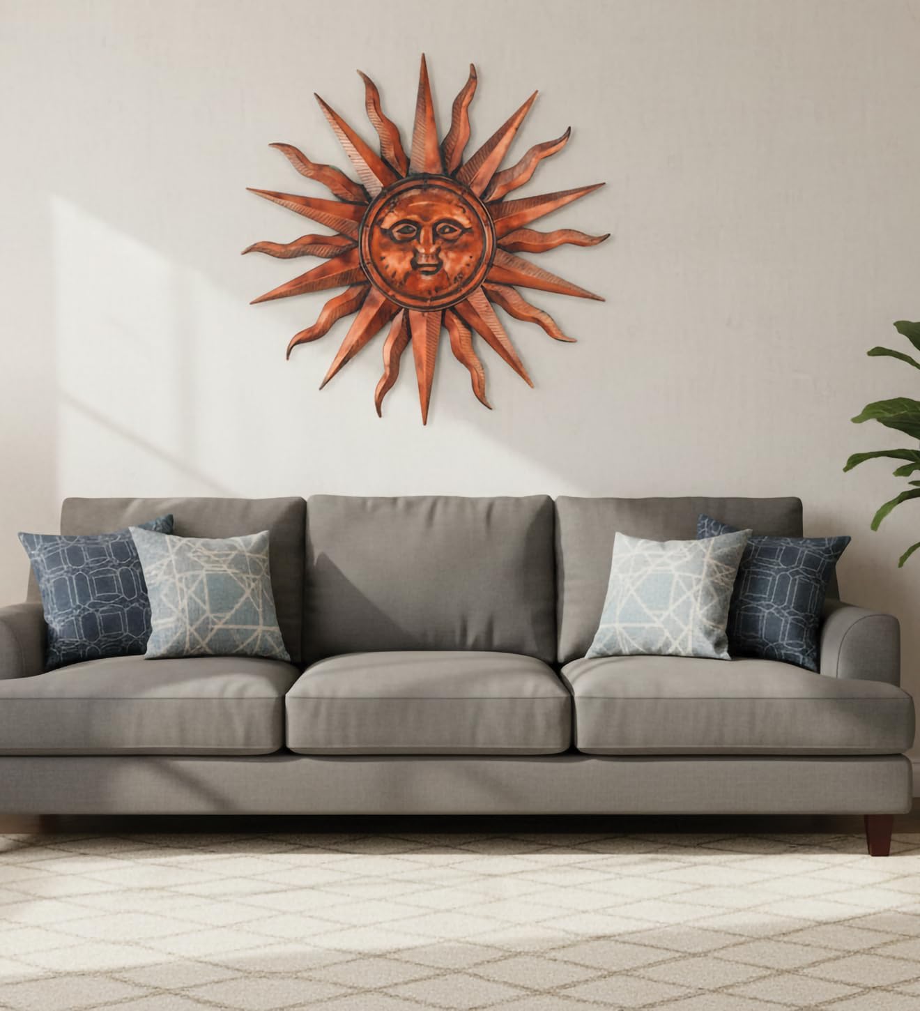 Copper Sunburst Metal Wall Decor