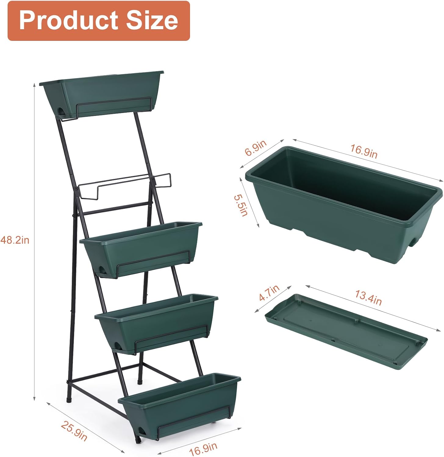 Green 5-Tier Plant Planter