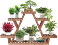 Triangular Wooden Multi-Pot Plant Stand