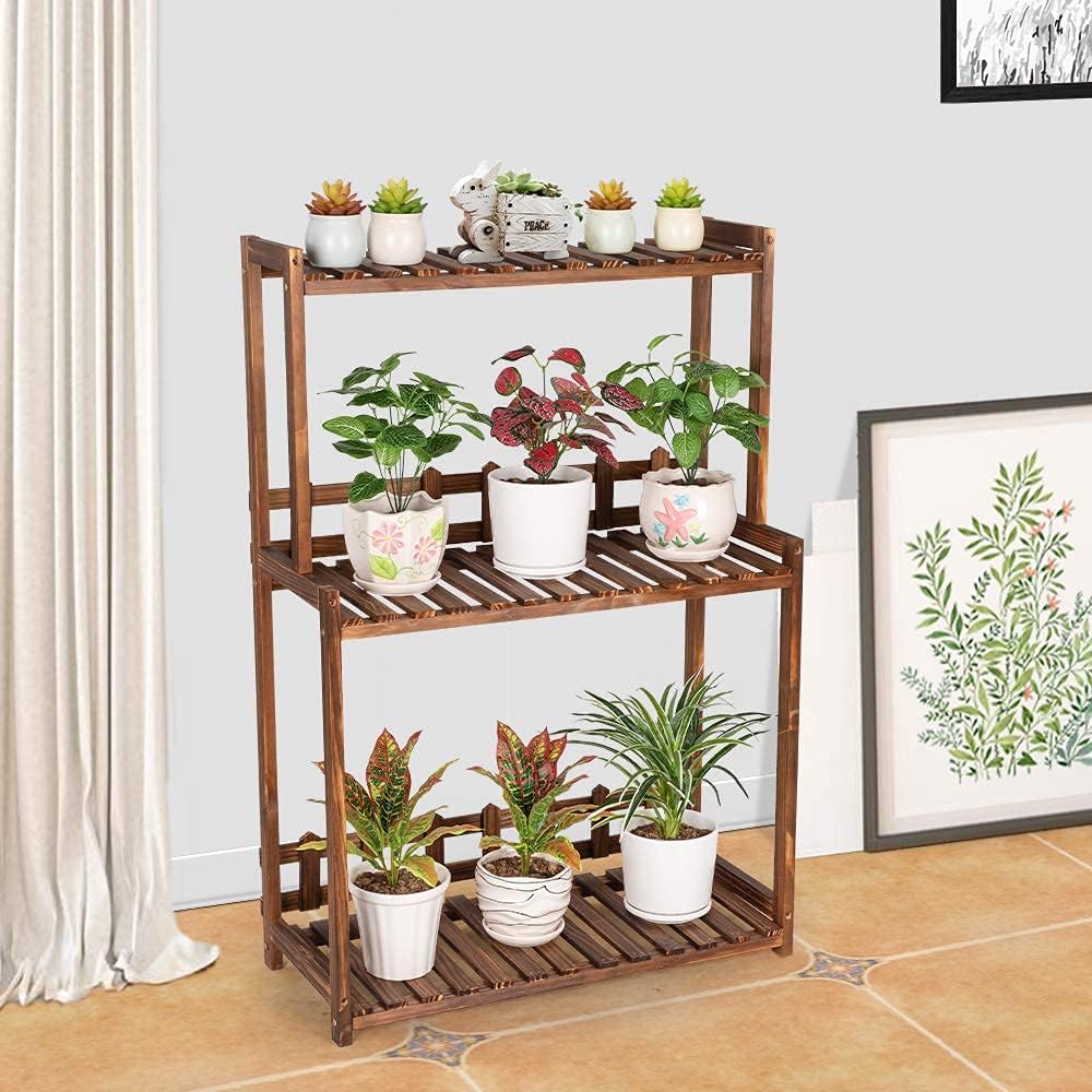 Vertical 3-Tier Wooden Plant Stand