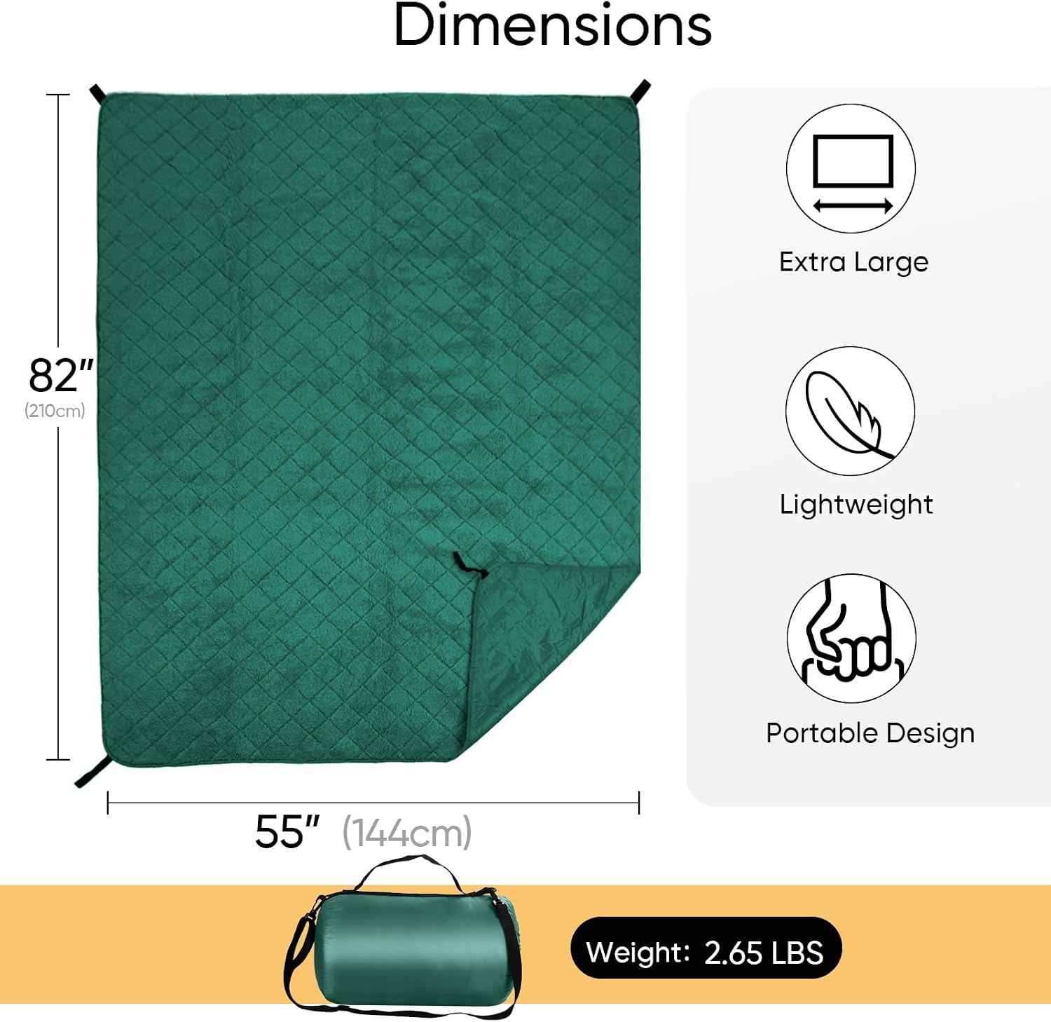 Green Warm Waterproof Camping Blanket