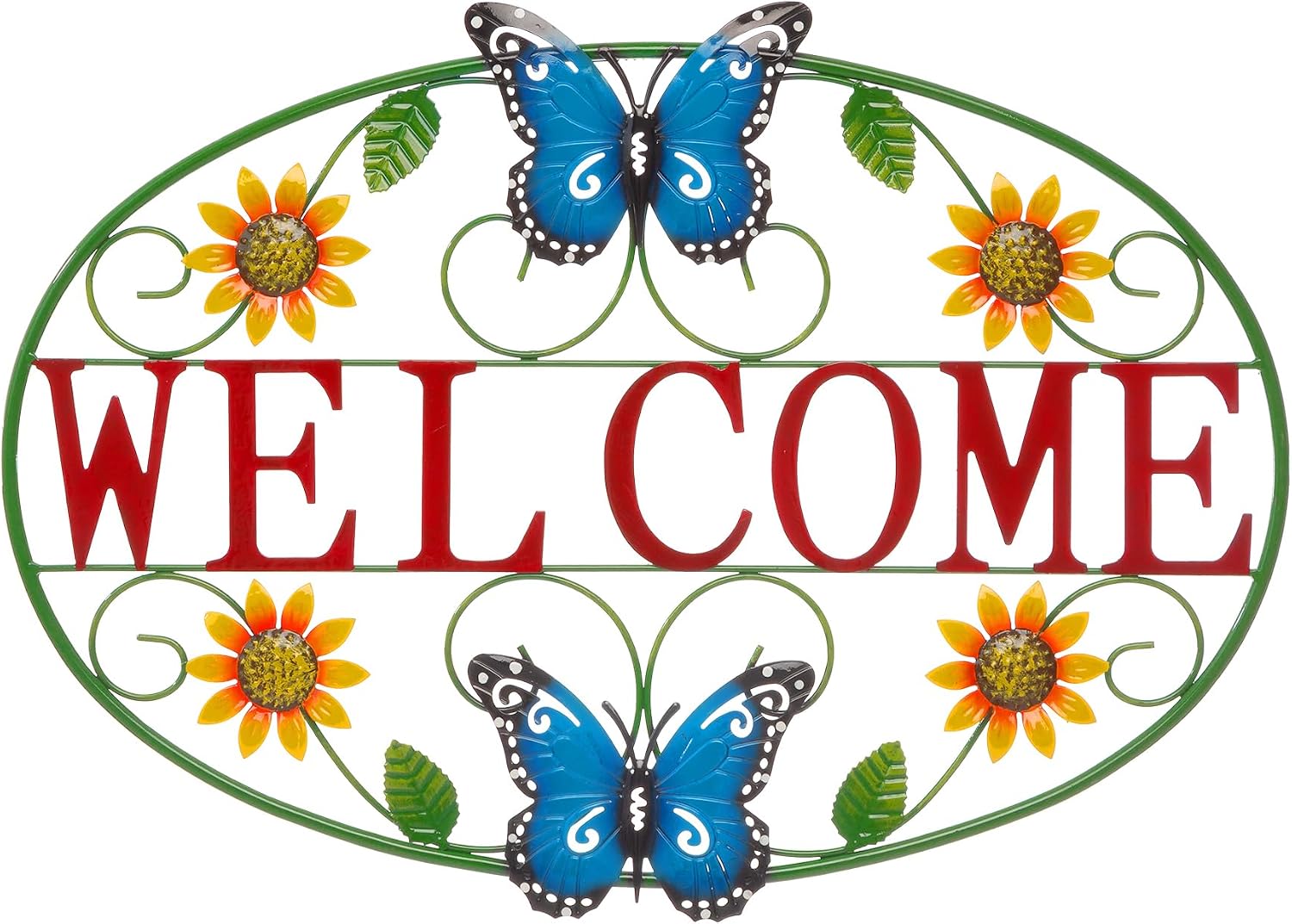 Sunflower Butterfly Welcome Wall Decor
