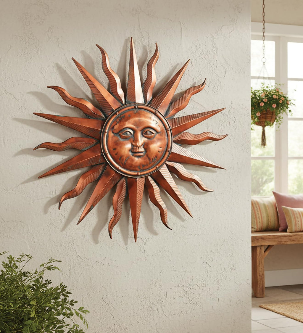 Copper Sunburst Metal Wall Decor