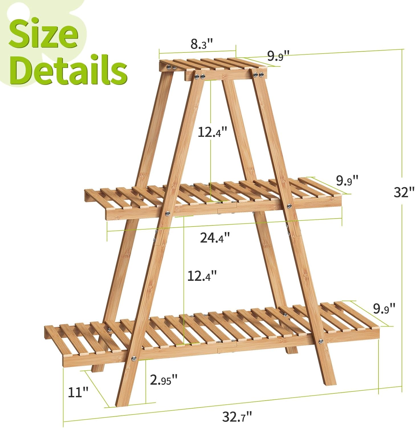 3-Tier Bamboo Potted Plant Stand