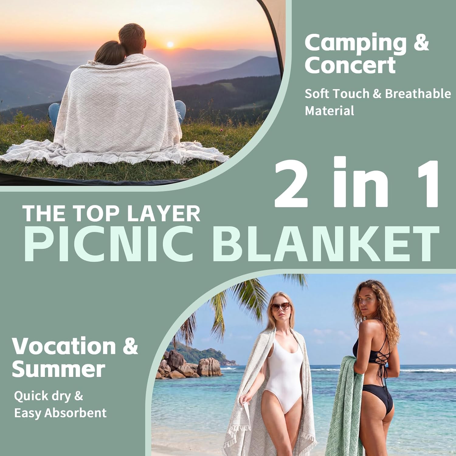 Large Multi-use Outdoor Camping Blanket