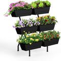 Black 6-box Vertical Planter