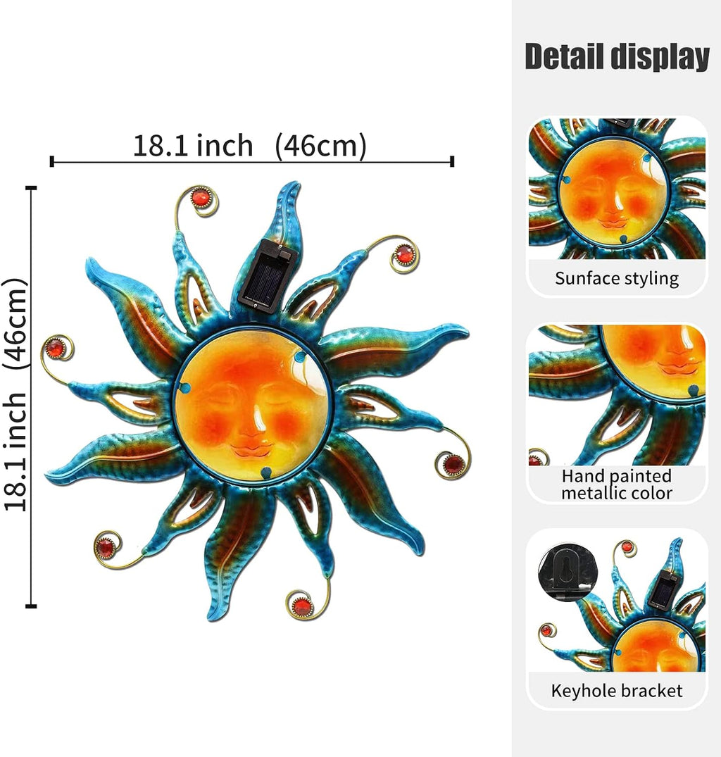Blue Solar Sun Face Wall Decor