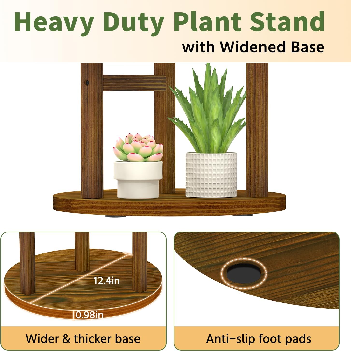 3-Tier Rustic Corner Plant Stand