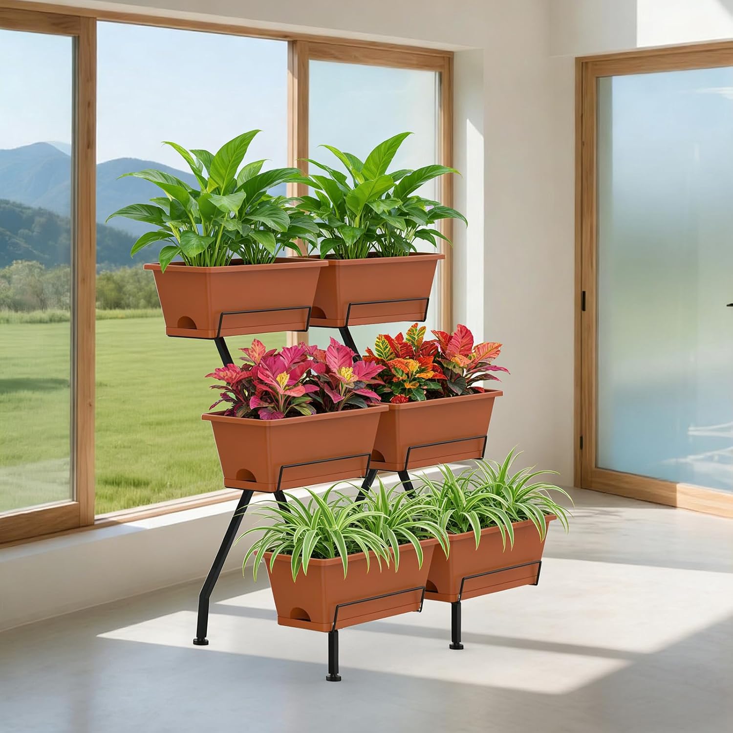Brick Red Tiered Garden Planter