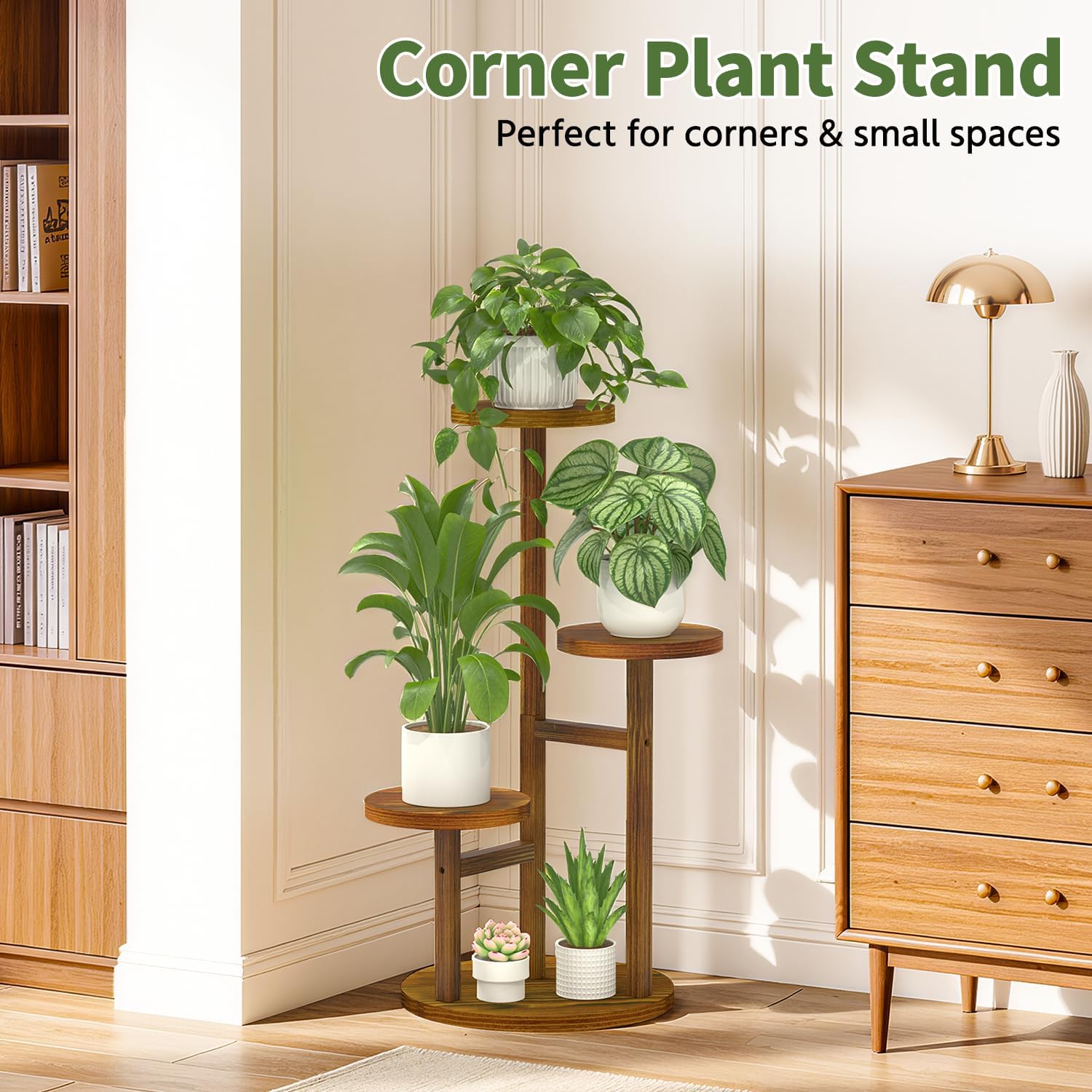 3-Tier Rustic Corner Plant Stand