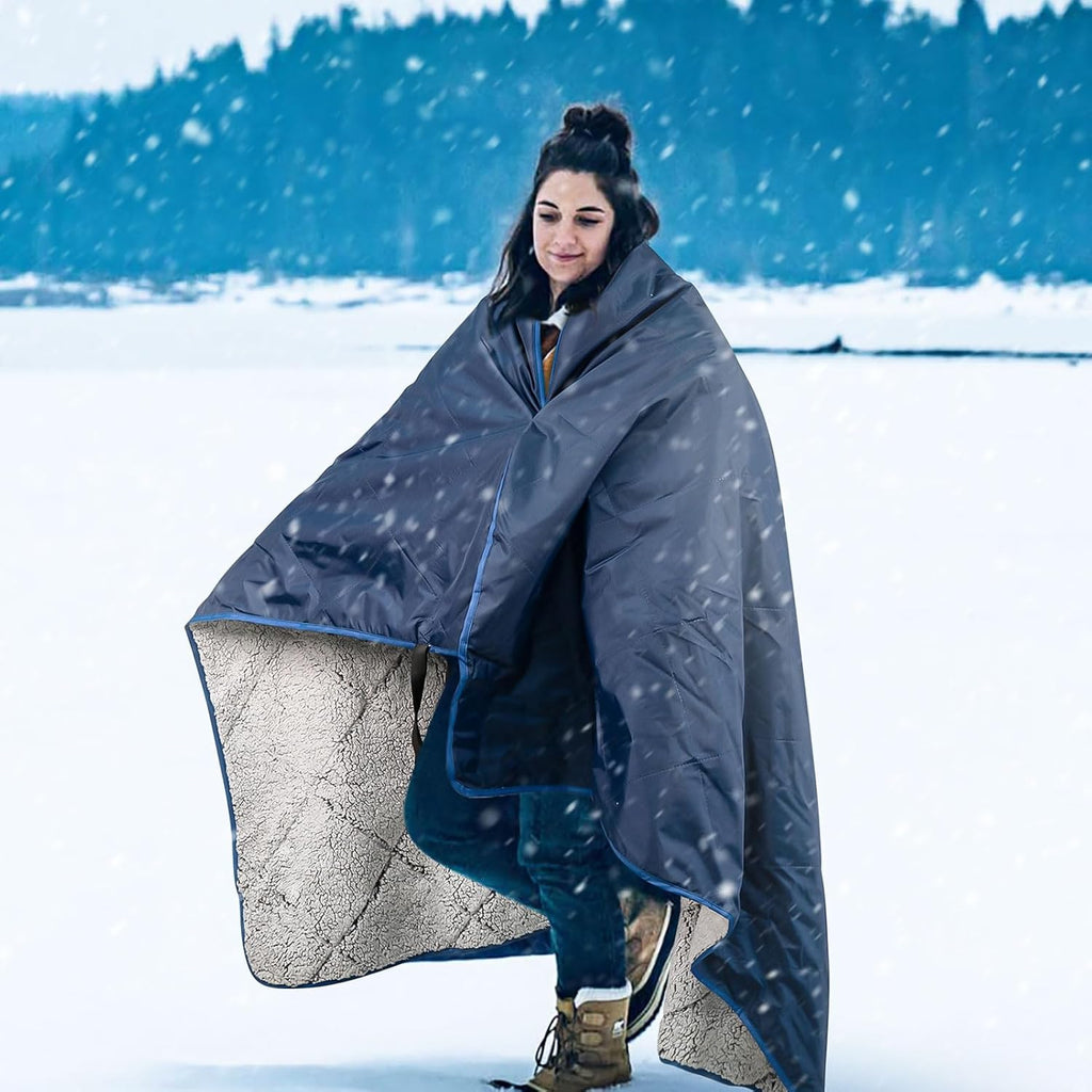 Blue Sherpa Warm Outdoor Blanket