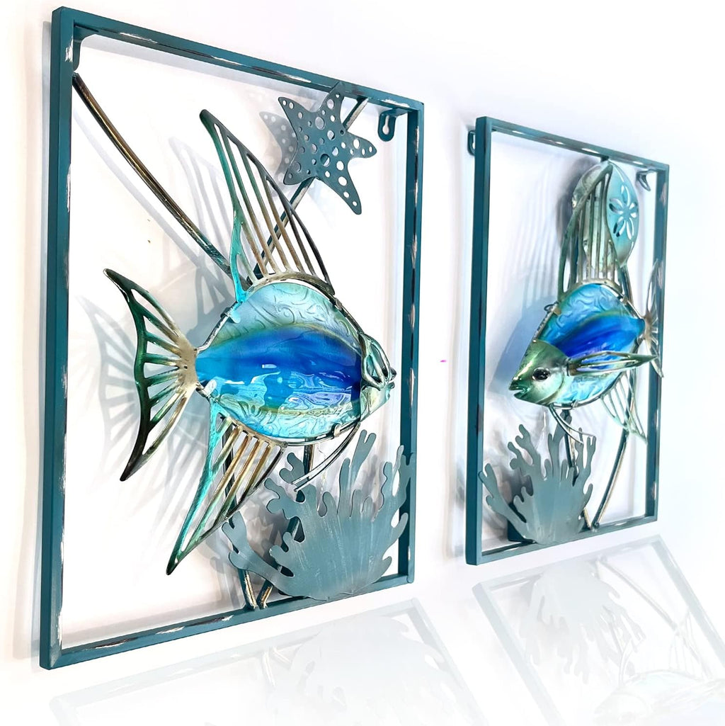 Blue LED Fish Framed Wall Decor