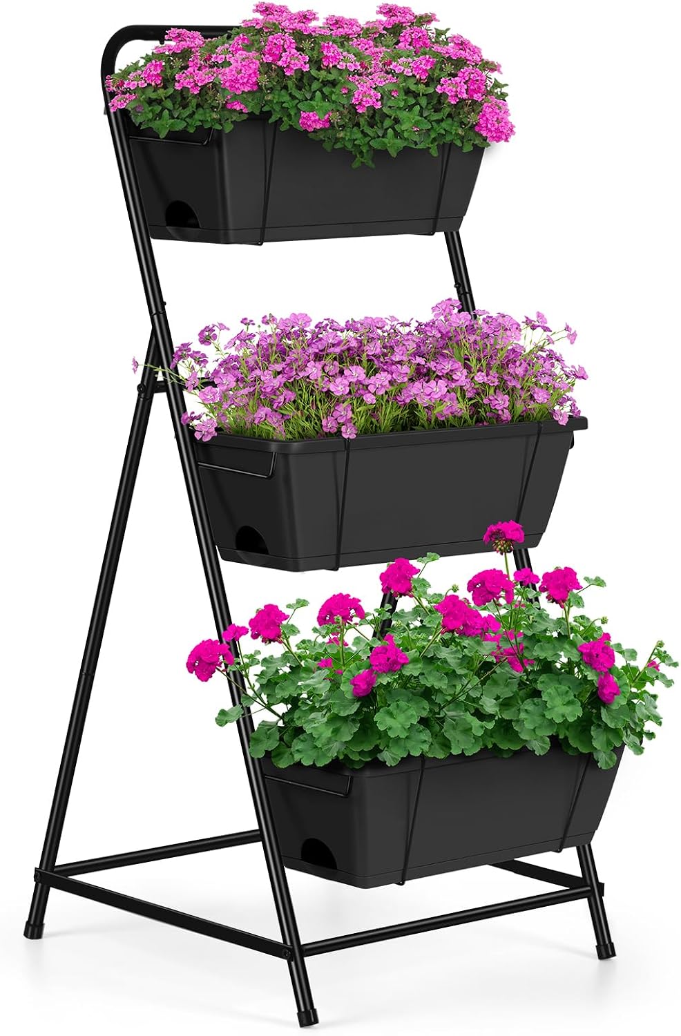 Black Tiered Drainage Garden Planter