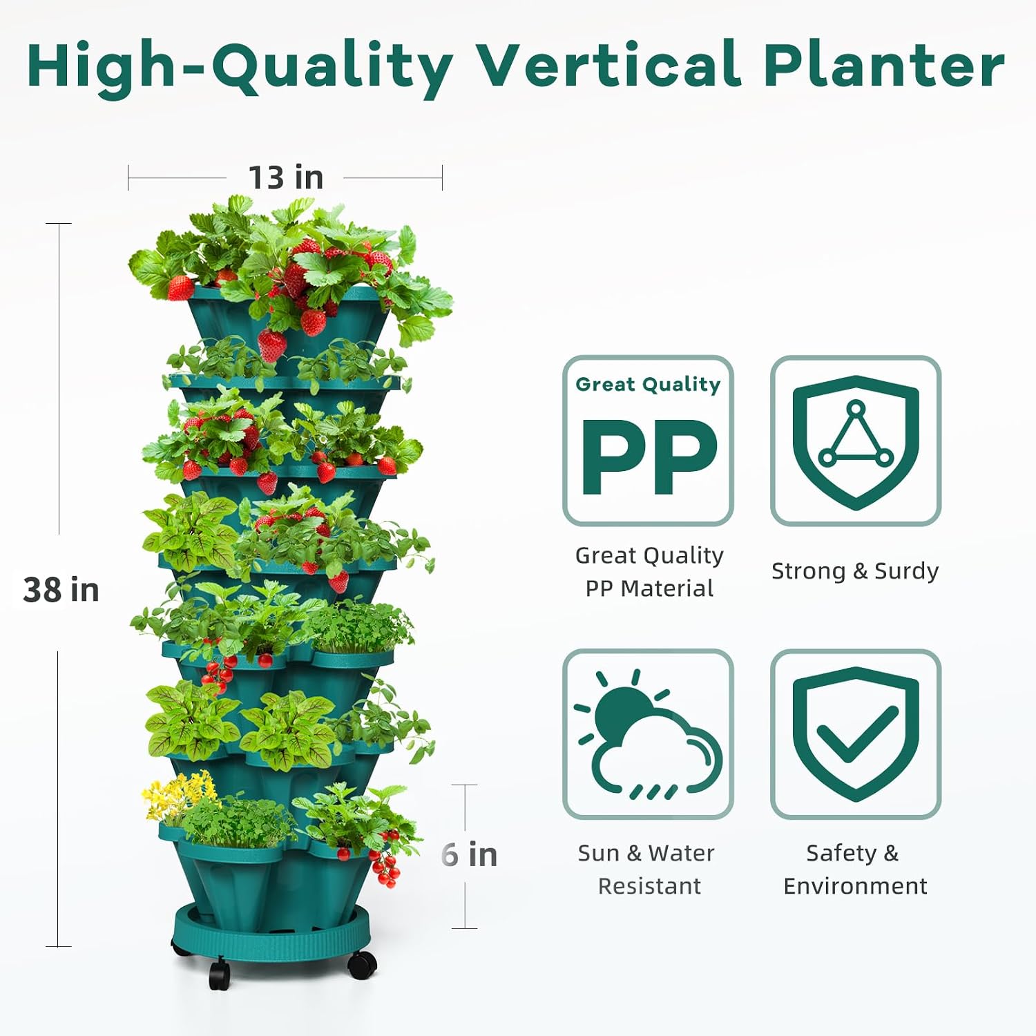 Green 7-Tier Stack Planter