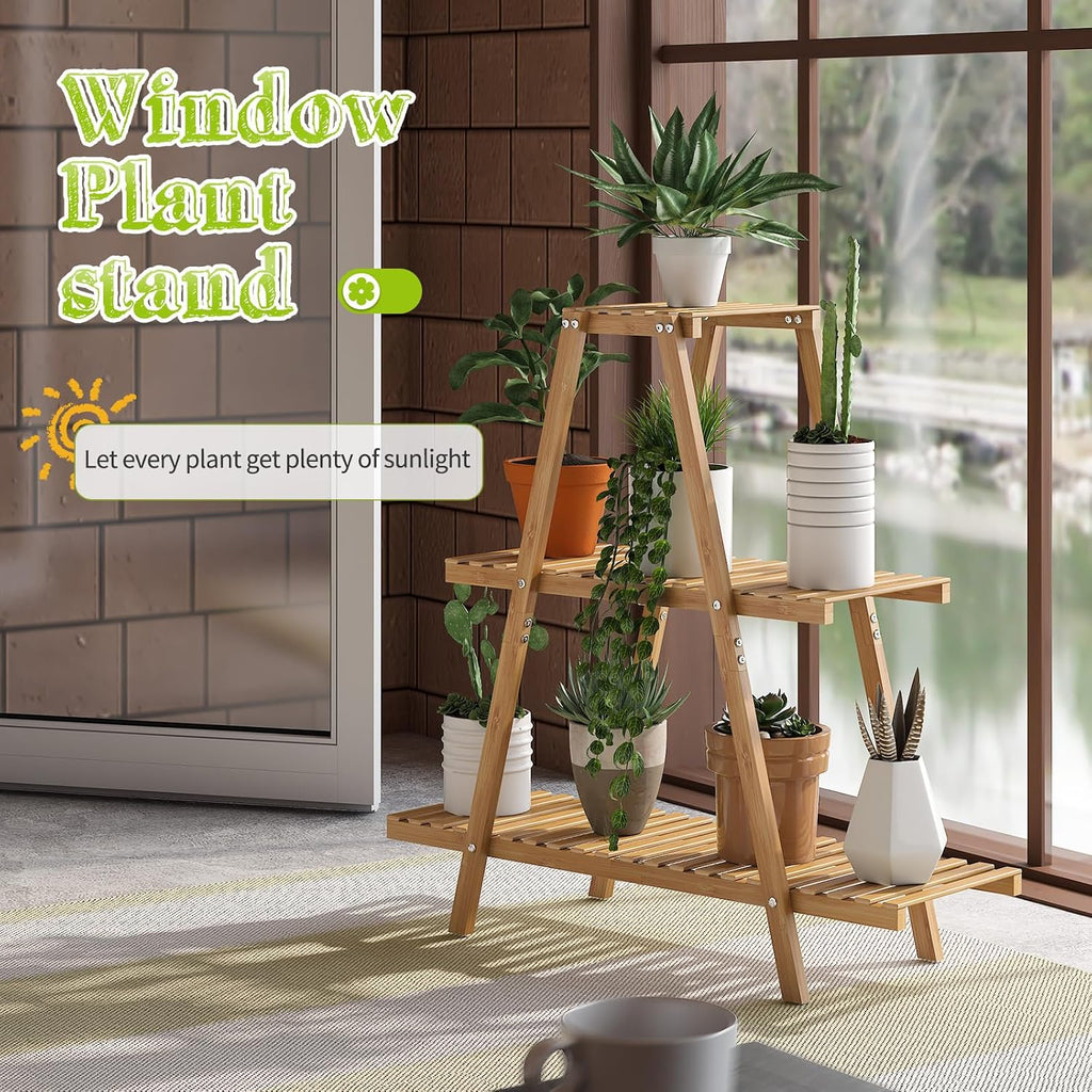 3-Tier Bamboo Potted Plant Stand