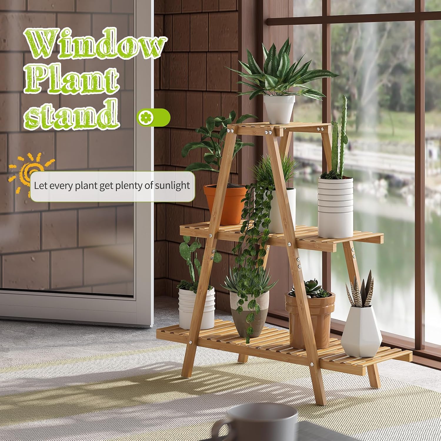 3-Tier Bamboo Potted Plant Stand