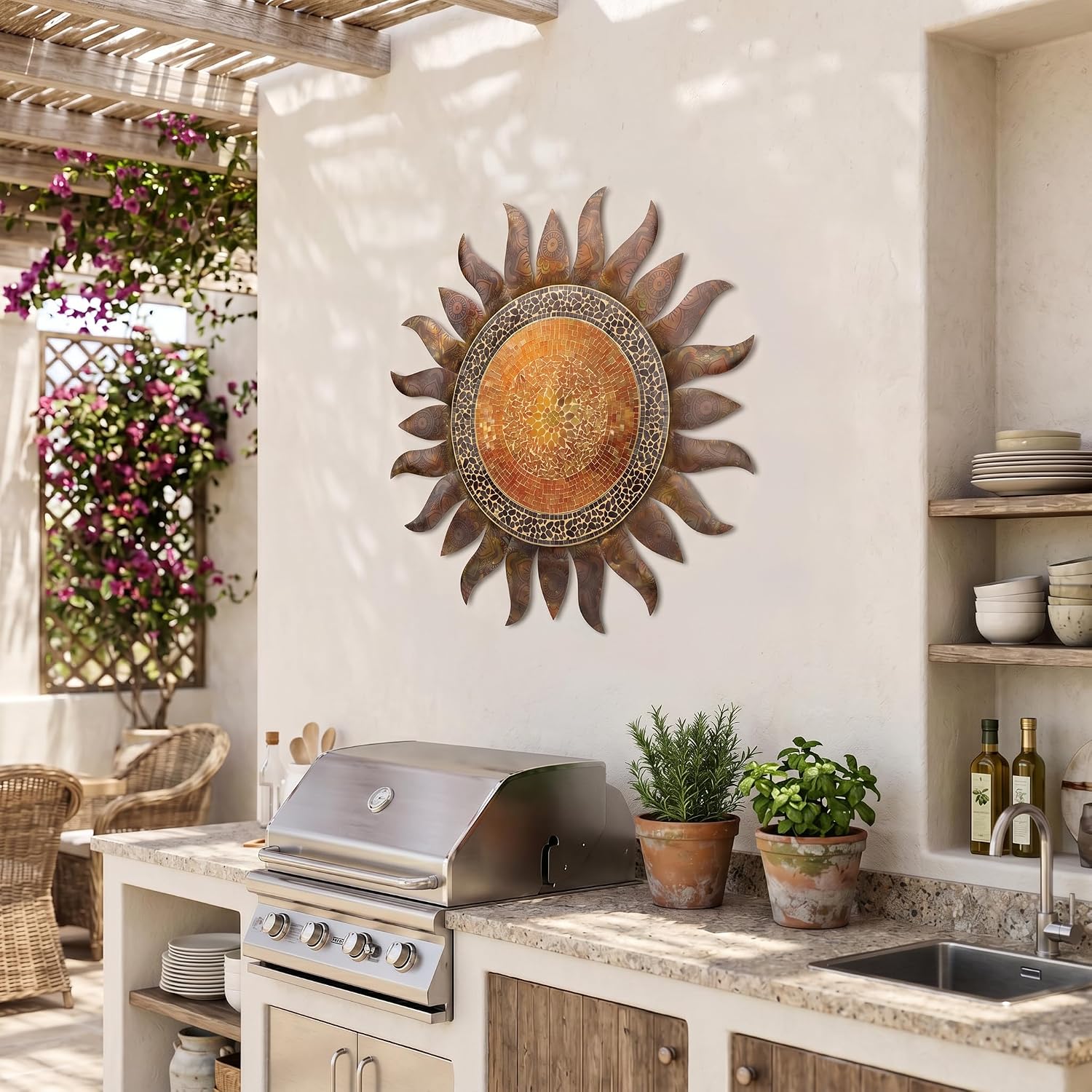 Gold Sunburst Metal Wall Decor