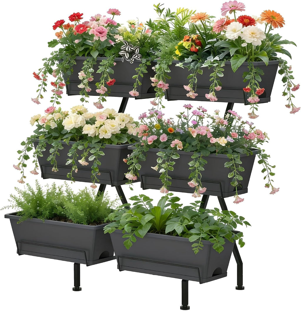 Grey 3-Tier Vertical Garden Planter