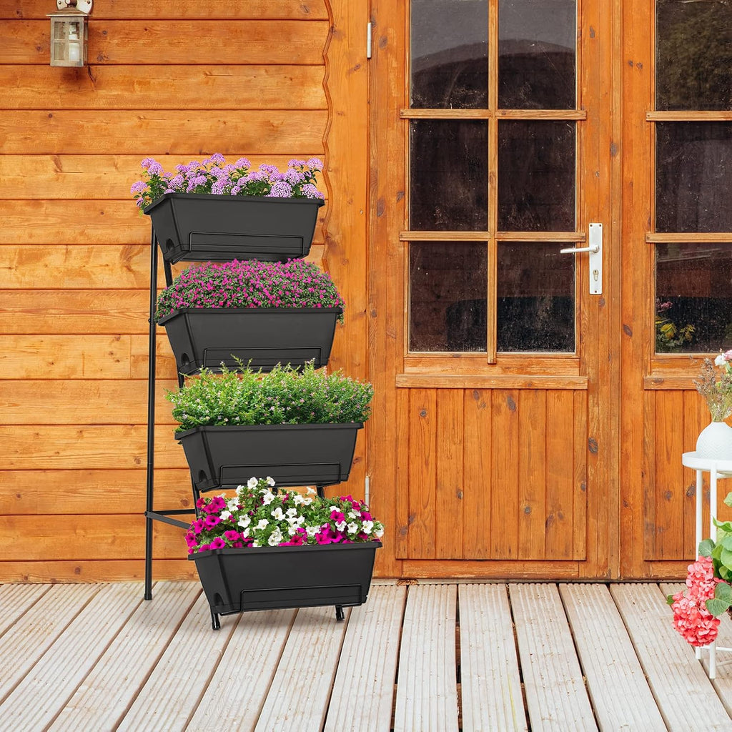 Black 4-Tier Vertical Planter