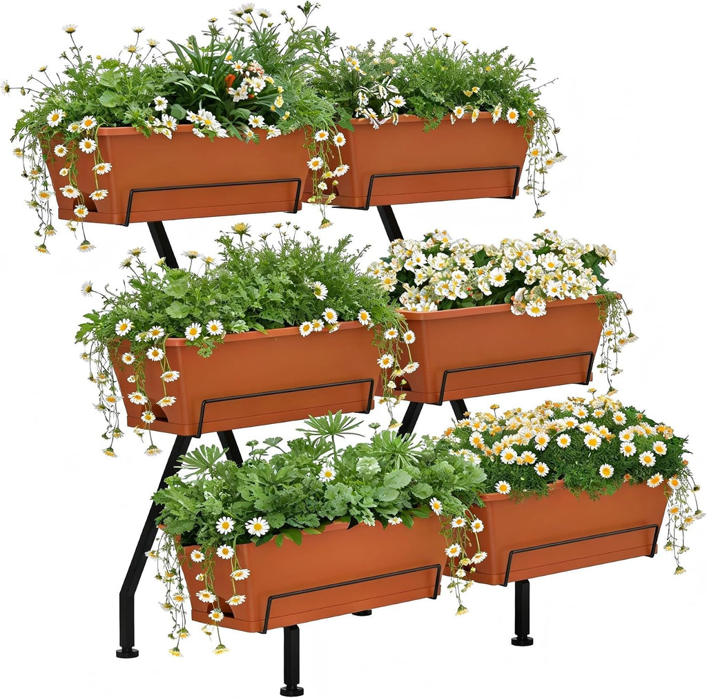 Brick Red Tiered Garden Planter
