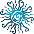Teal Sun Metal Home Wall Decor