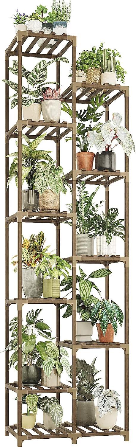 11-Tier Tall Wooden Plant Stand