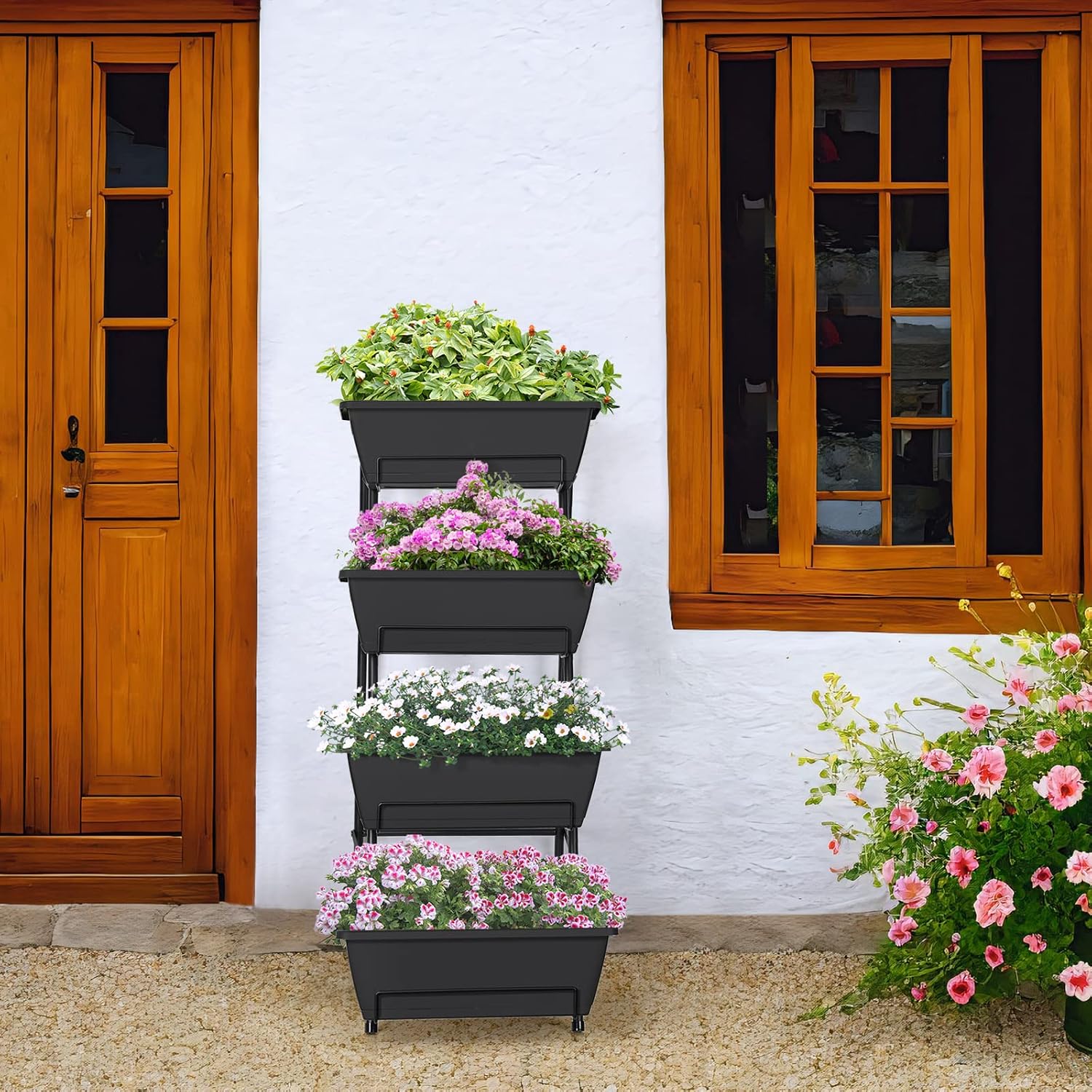 Black 4-Tier Vertical Planter
