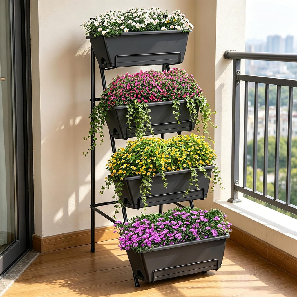 Black 4-Tier Vertical Planter