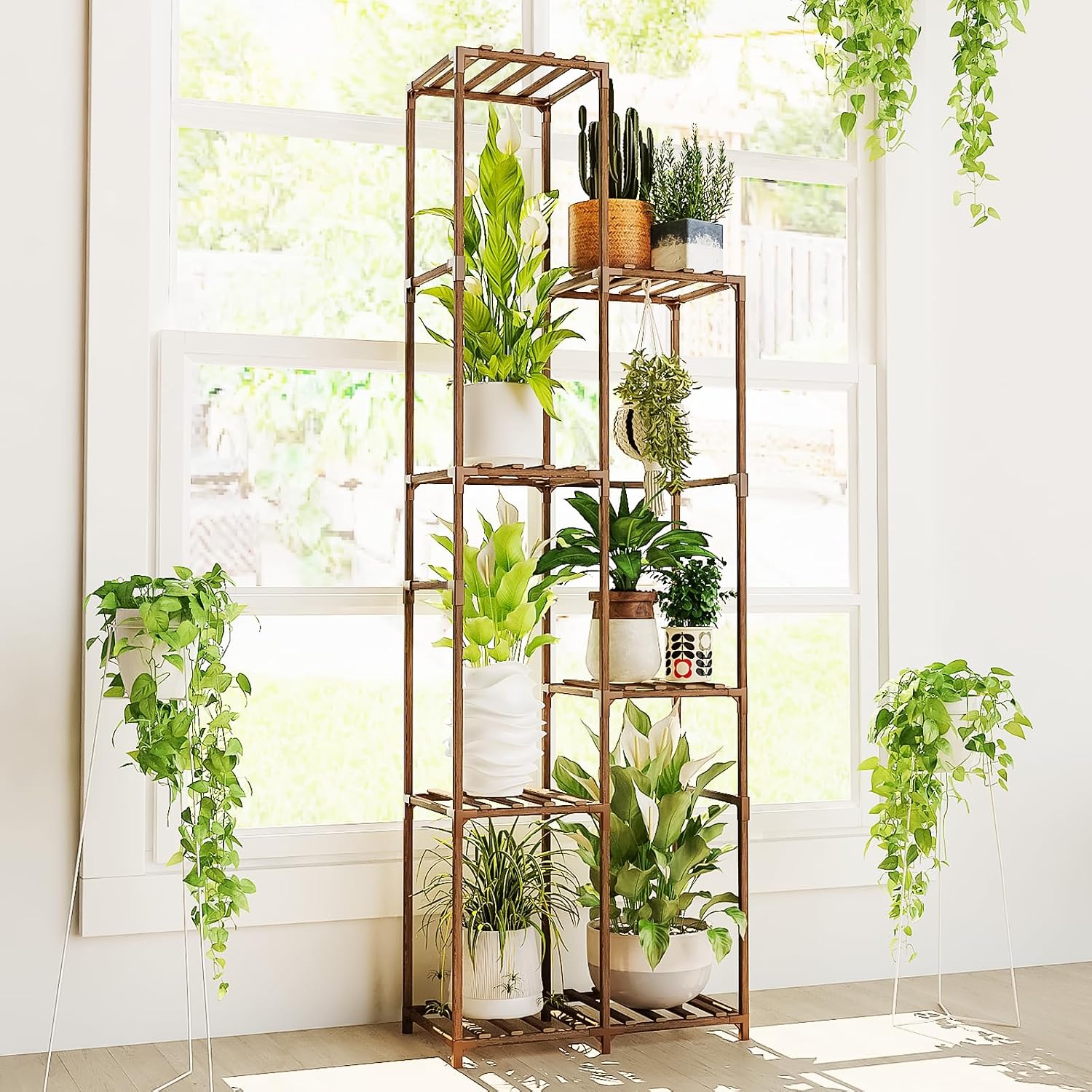 11-Tier Tall Wooden Plant Stand
