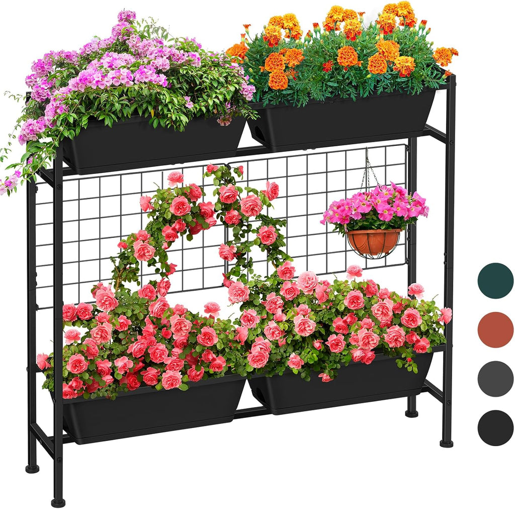 Black Trellis Vertical Planter