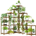 Tall Large Multi-potted Wood Stand