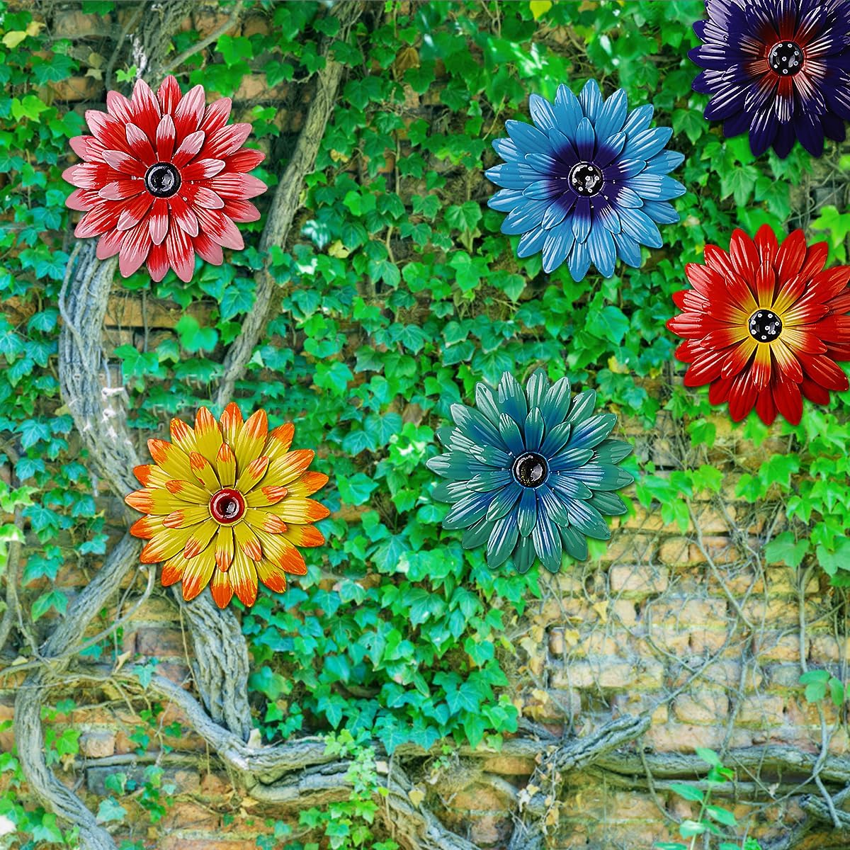 Layered Daisy Metal Wall Decor