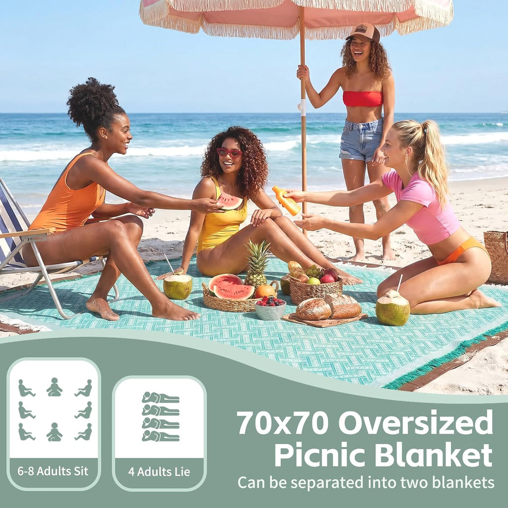 Boho Woven Large Beach Picnic Mat