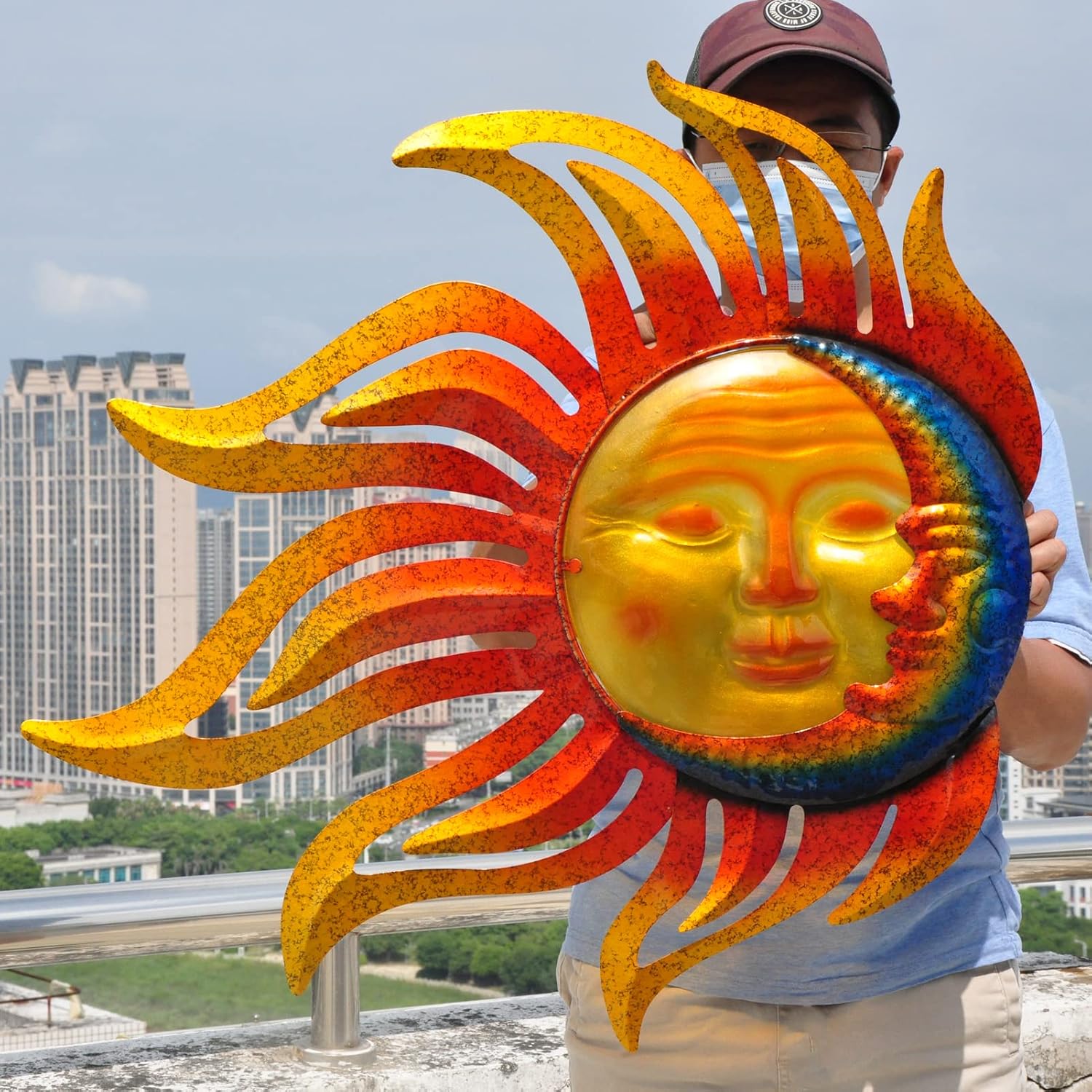 Sun Moon Metal Wall Hanging Decor