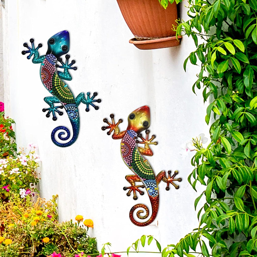 Gecko Metal Garden Wall Ornament
