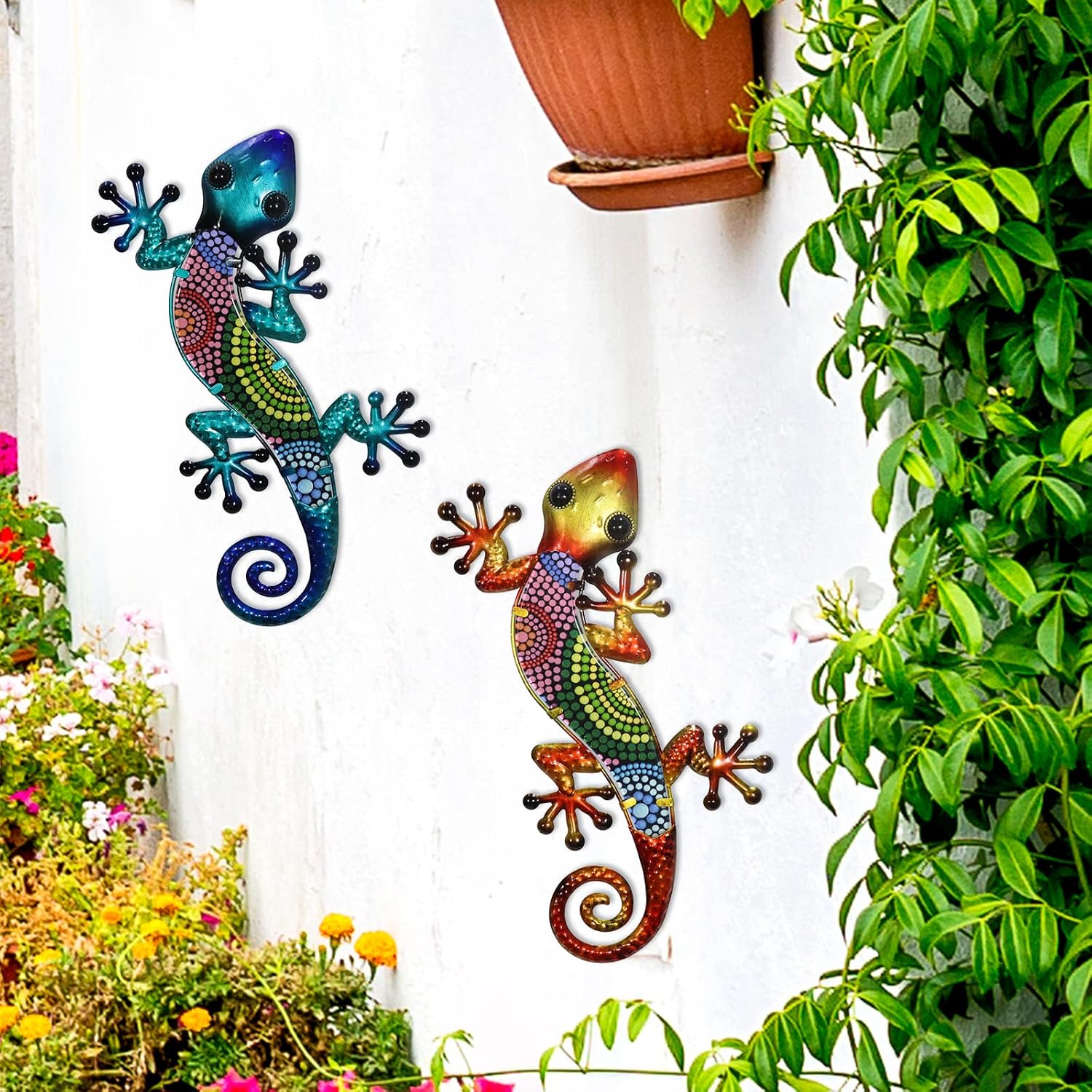 Gecko Metal Garden Wall Ornament