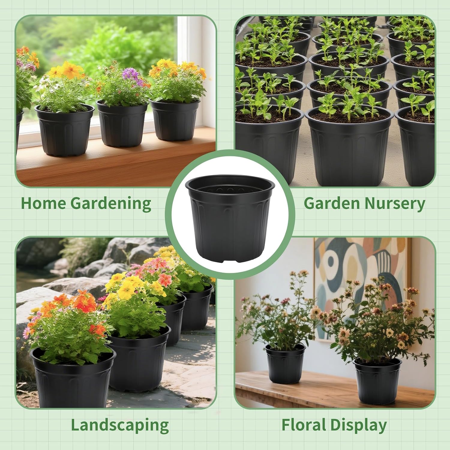3Gallon Plastic Nursery Plant Pots