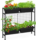 Black Tall Trellis Garden Planter