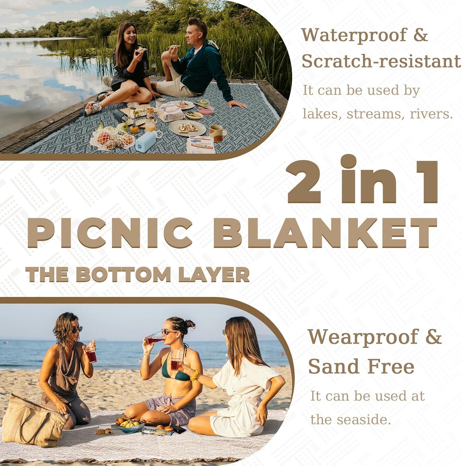 Boho Waterproof Large Outdoor Picnic Mat