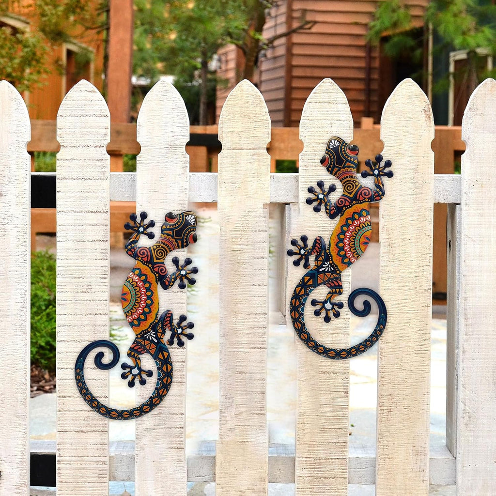 Metal Lizard Garden Wall Hanging Decor
