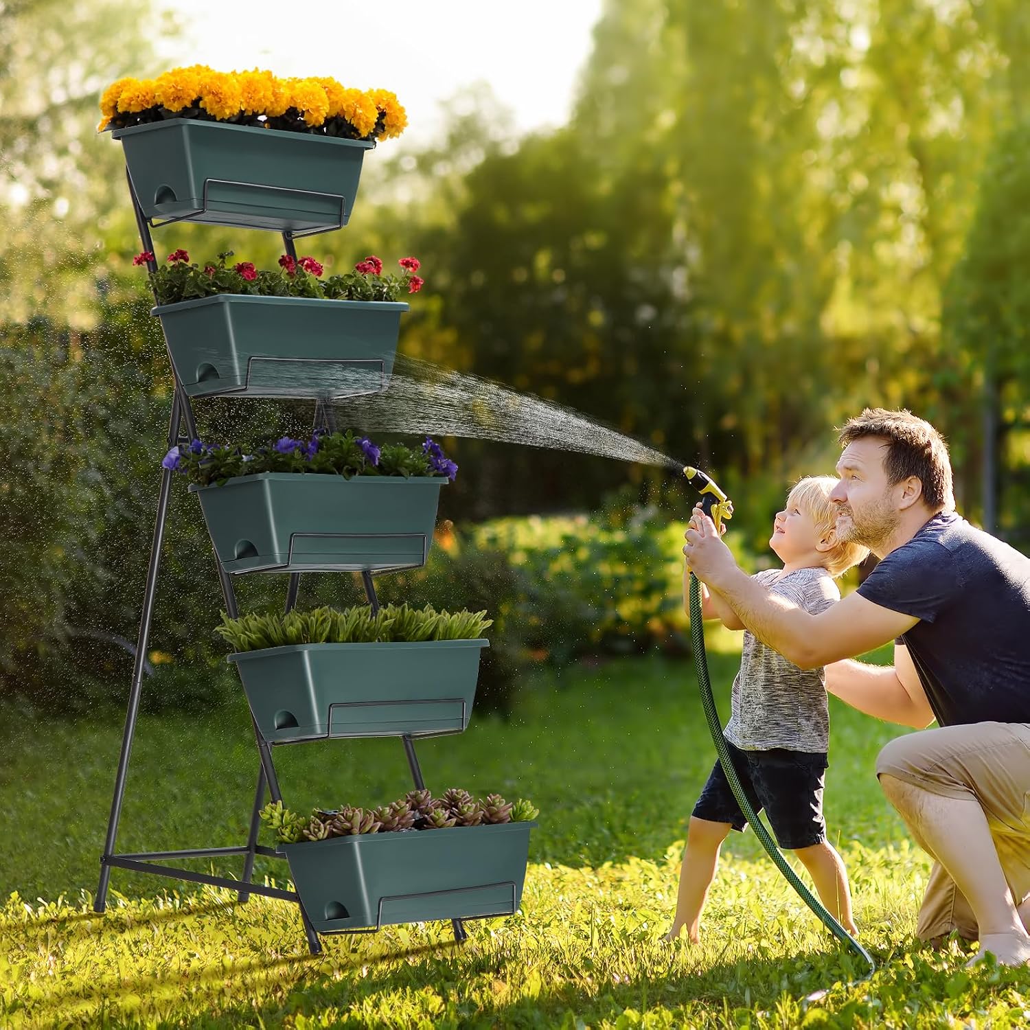 Green 5-Tier Plant Planter