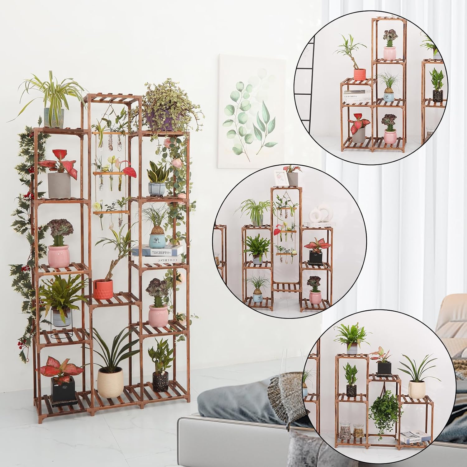 13-Tier Large Wooden Plant Rack