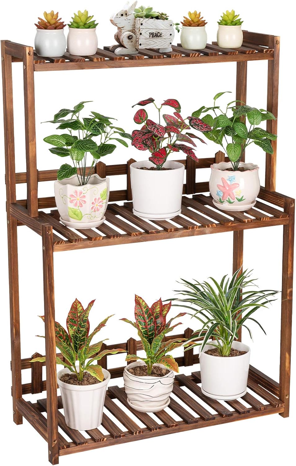 Vertical 3-Tier Wooden Plant Stand
