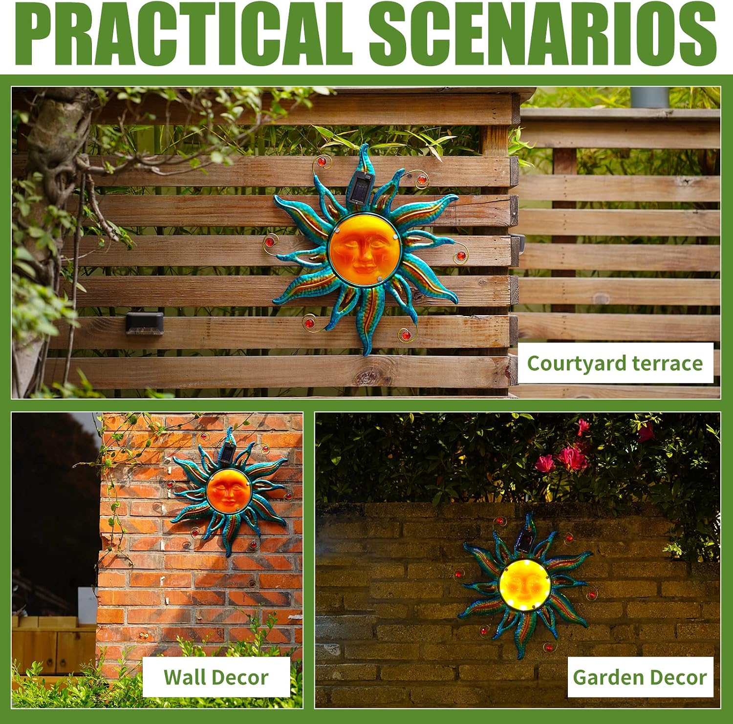 Blue Solar Sun Face Wall Decor