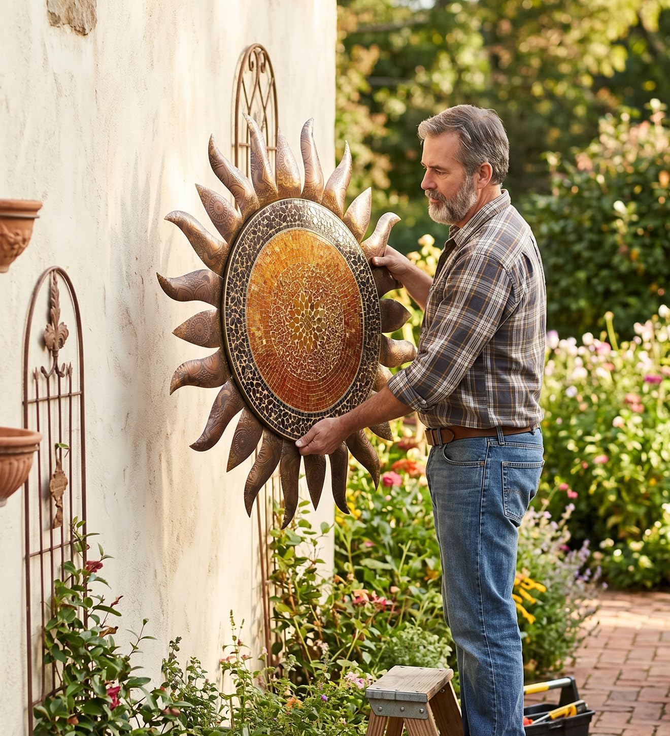 Gold Sunburst Metal Wall Decor